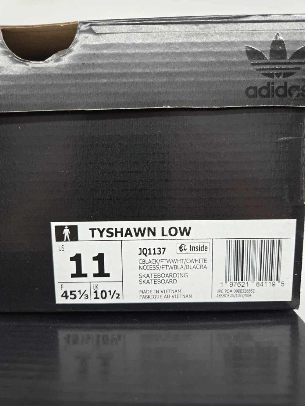 adidas Men's Tyshawn Low JQ1137 Core Black Cloud White Shoes Size 11